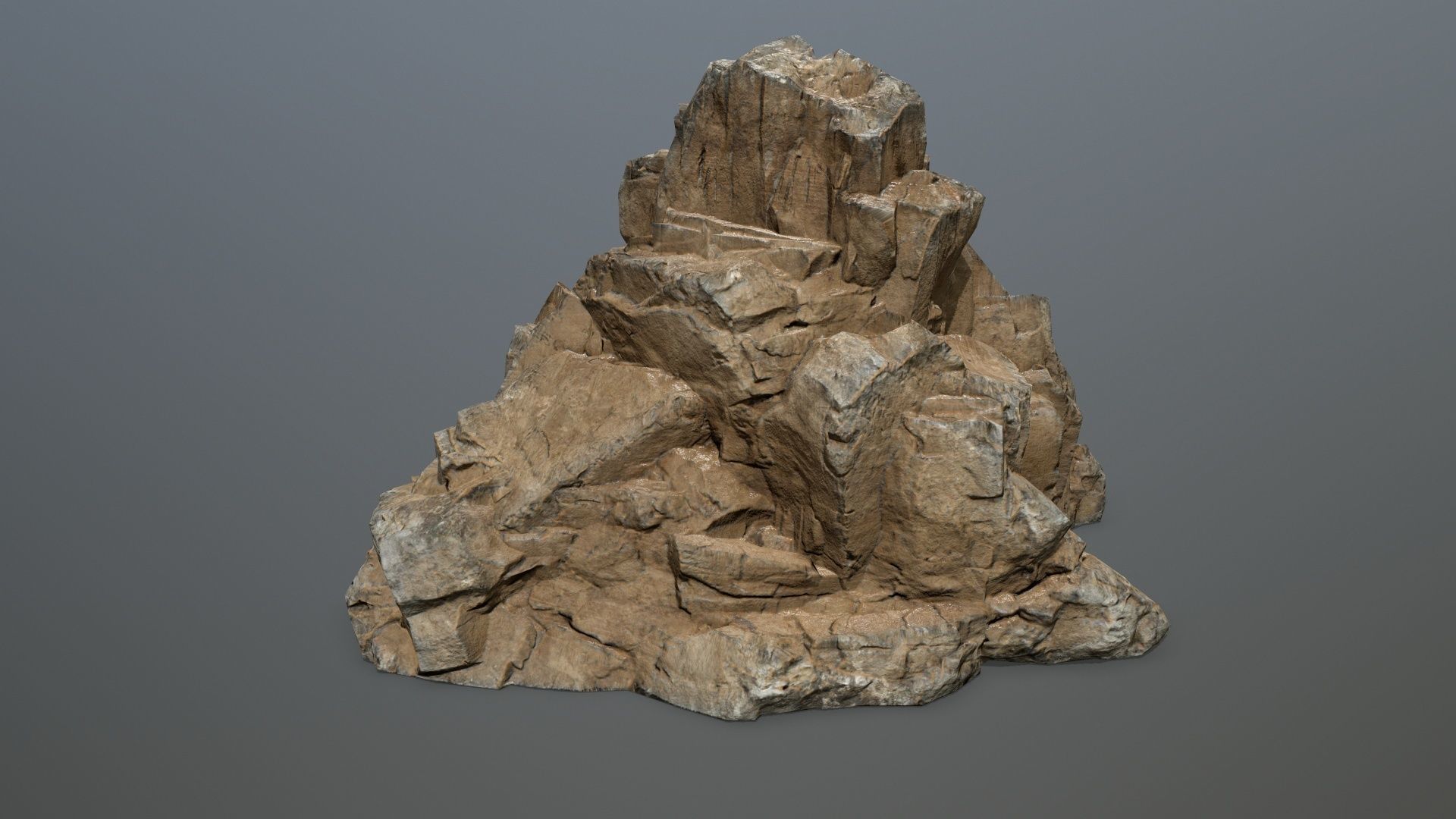 desert rock Low-poly 3D model_13