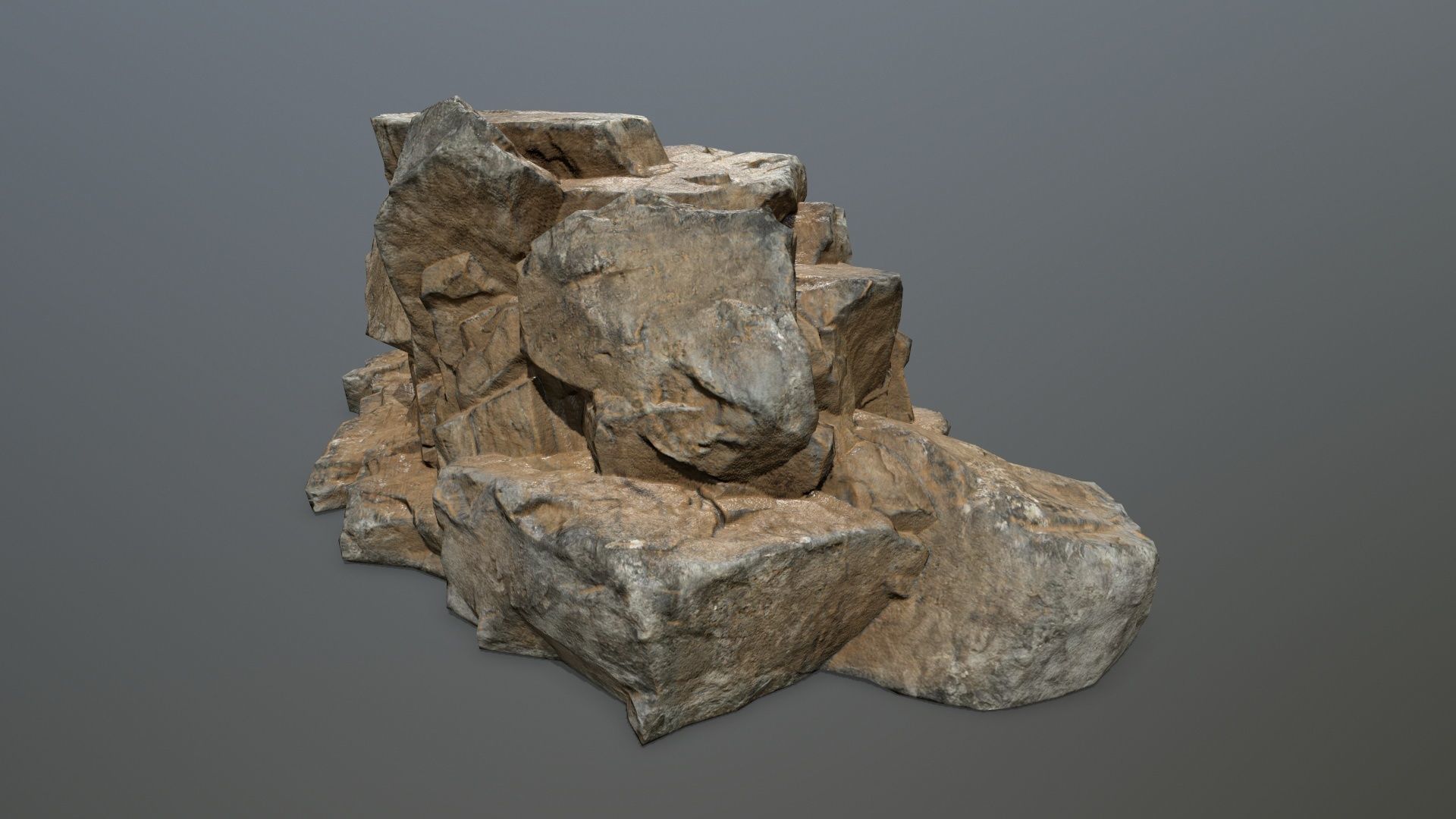 desert rock Low-poly 3D model_7