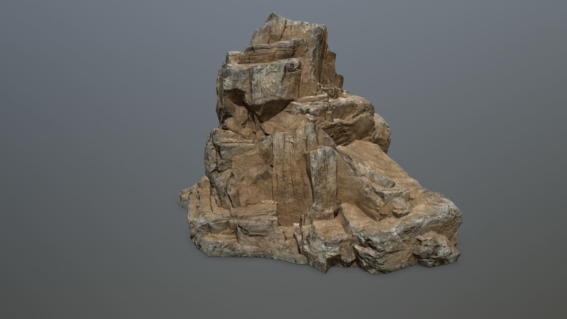 desert rock Low-poly 3D model_14