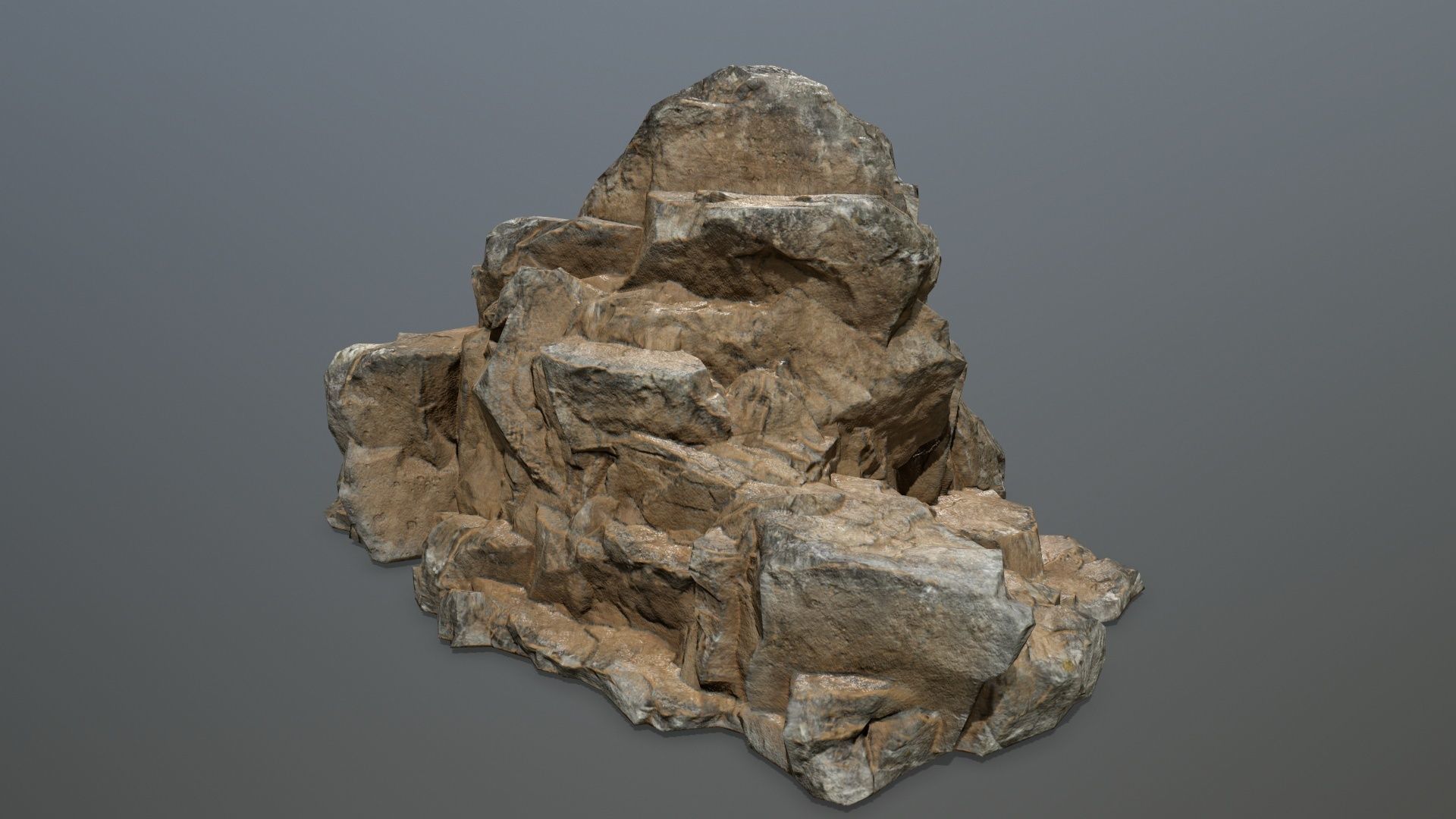 desert rock Low-poly 3D model_11