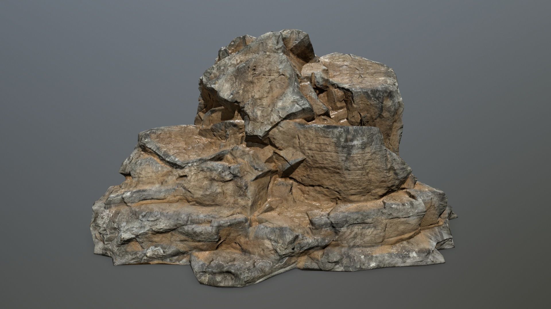 desert rock Low-poly 3D model_3