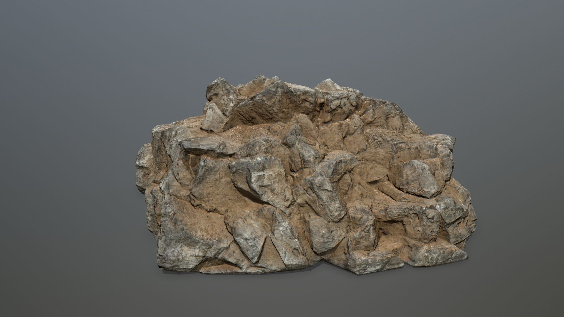 desert rock Low-poly 3D model_17