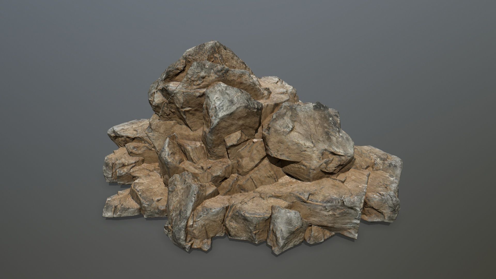 desert rock Low-poly 3D model_9