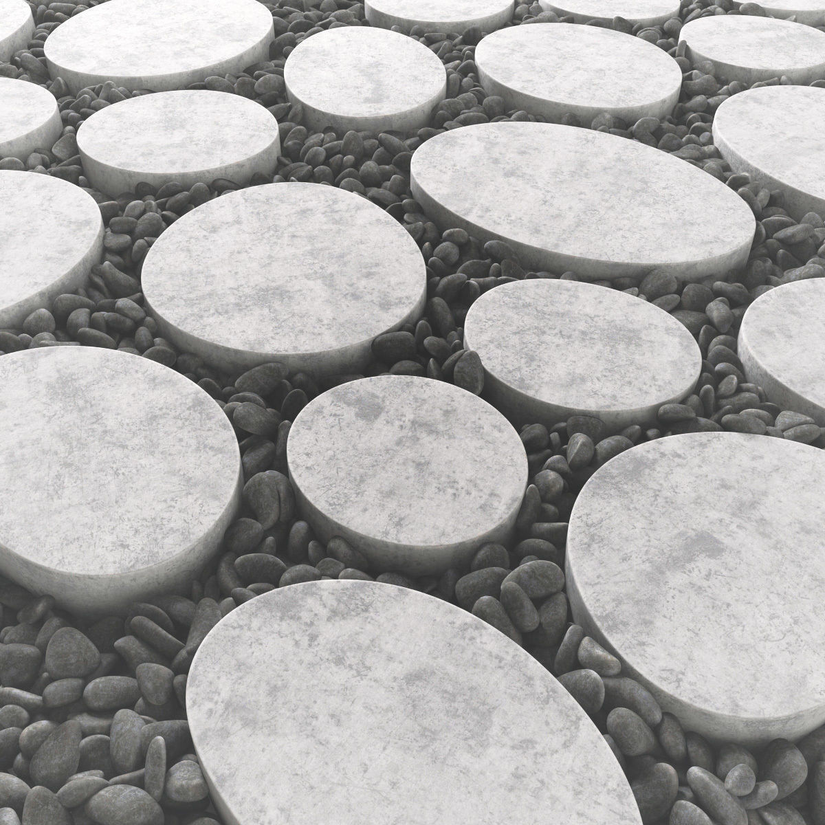 Tile square oval pebble n1 3D model_9