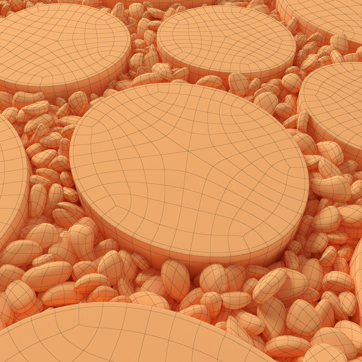 Tile square oval pebble n1 3D model_20