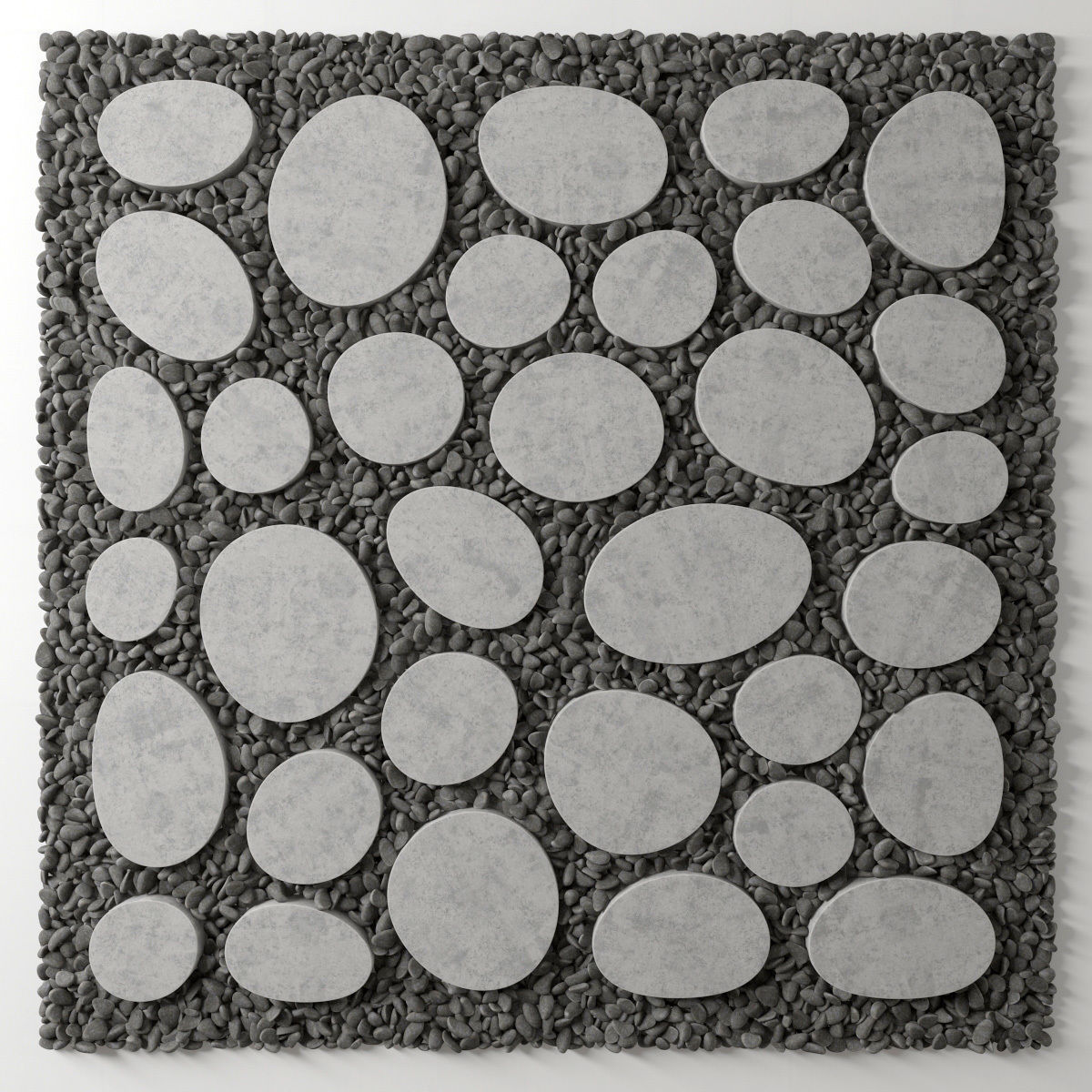 Tile square oval pebble n1 3D model_14