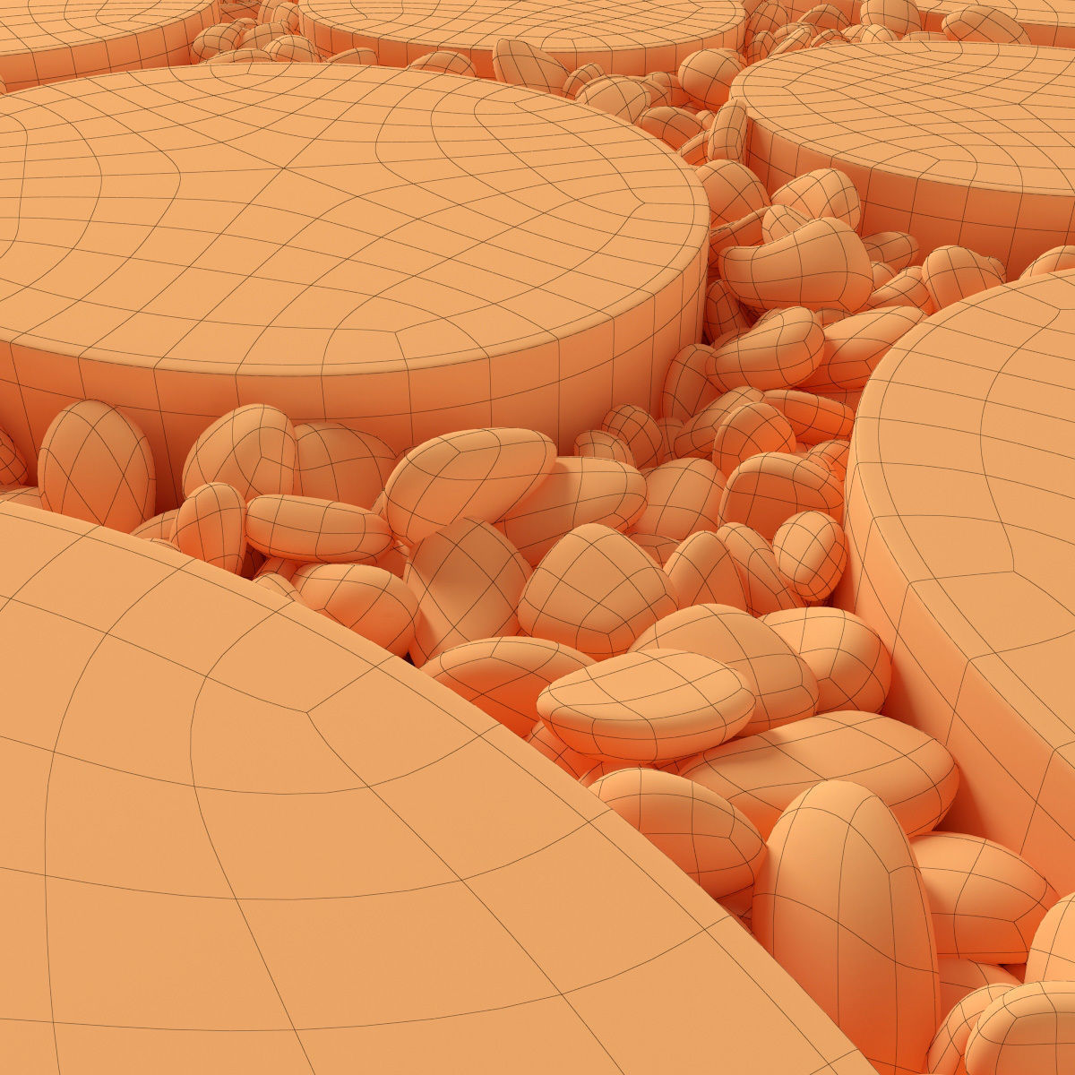 Tile square oval pebble n1 3D model_21