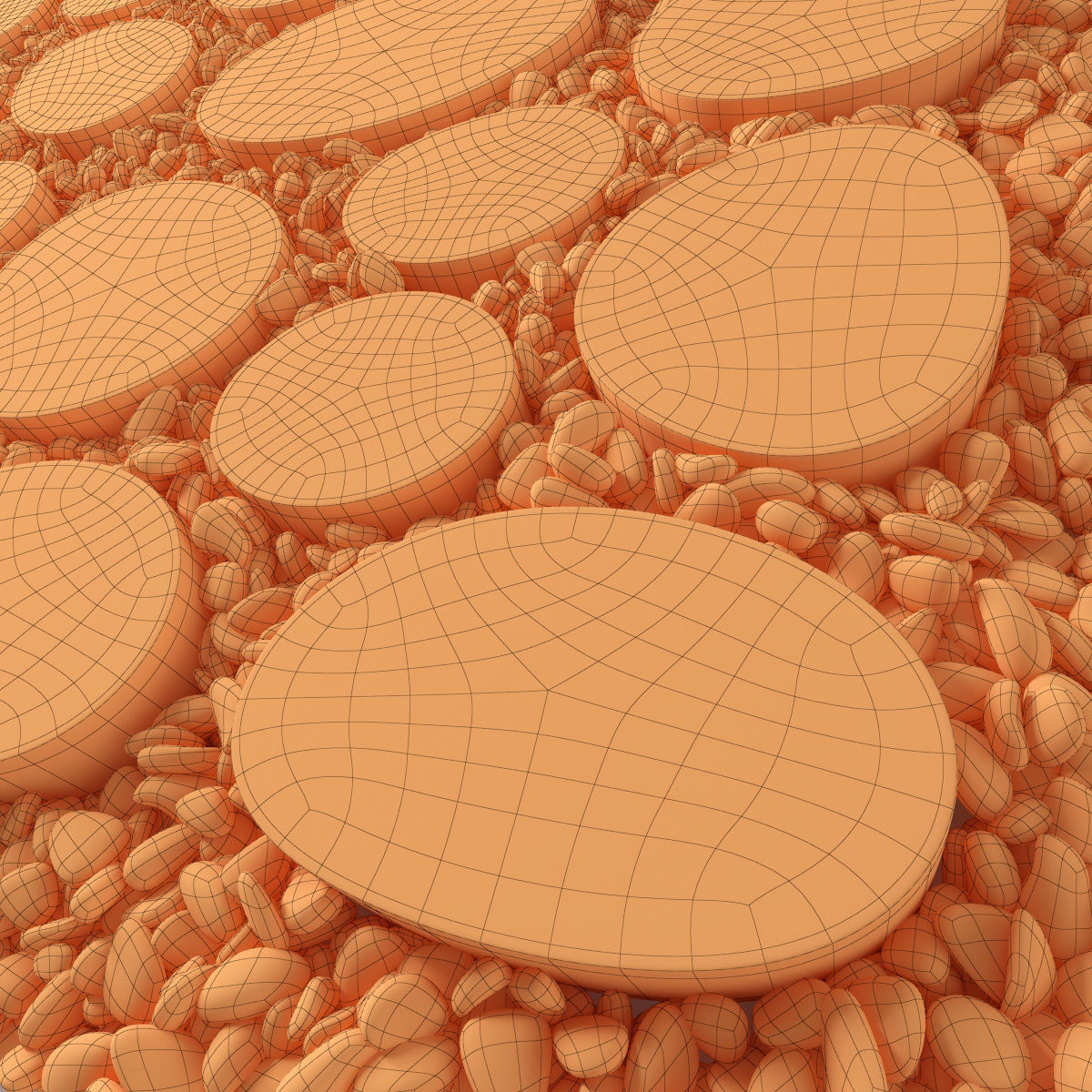 Tile square oval pebble n1 3D model_26