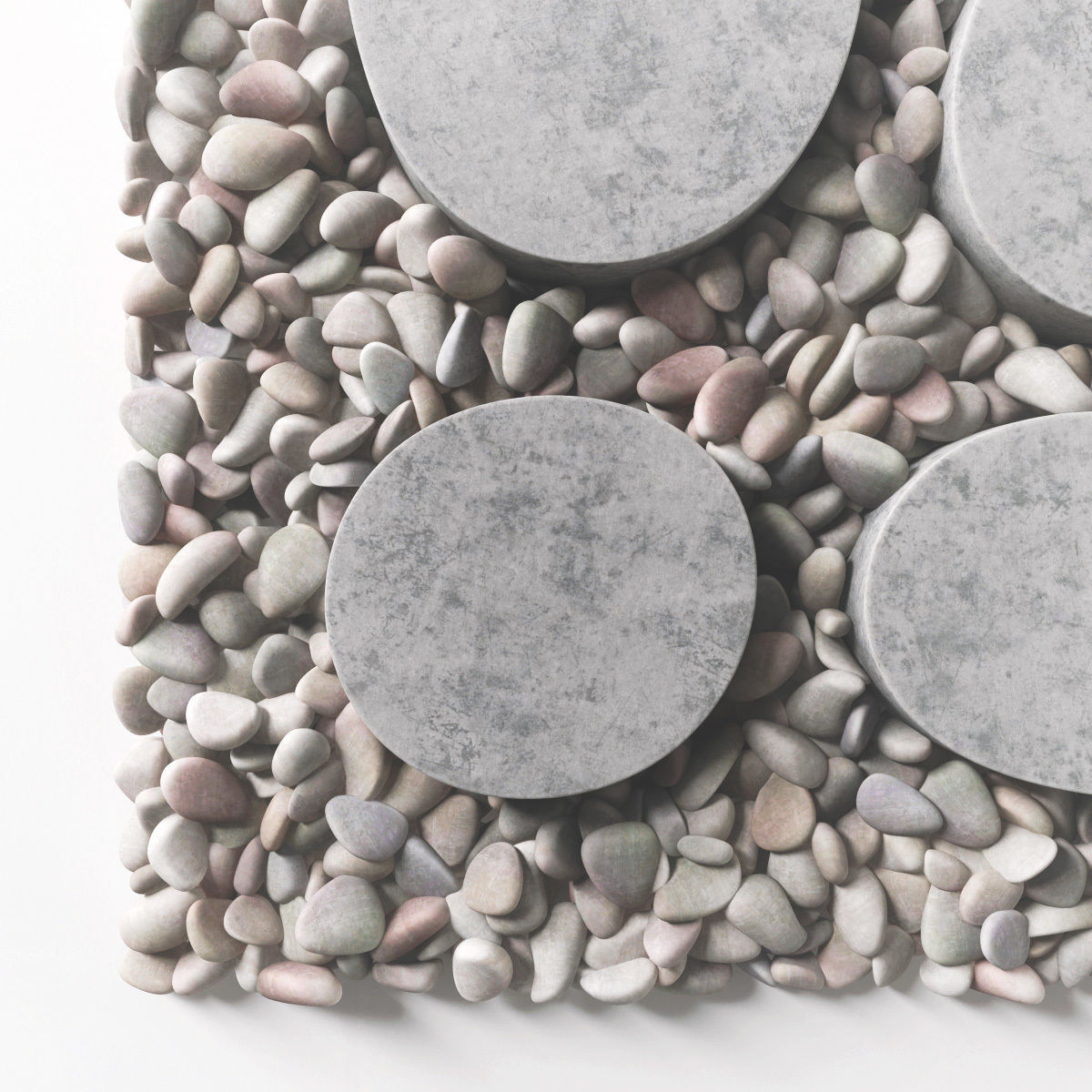 Tile square oval pebble n1 3D model_6