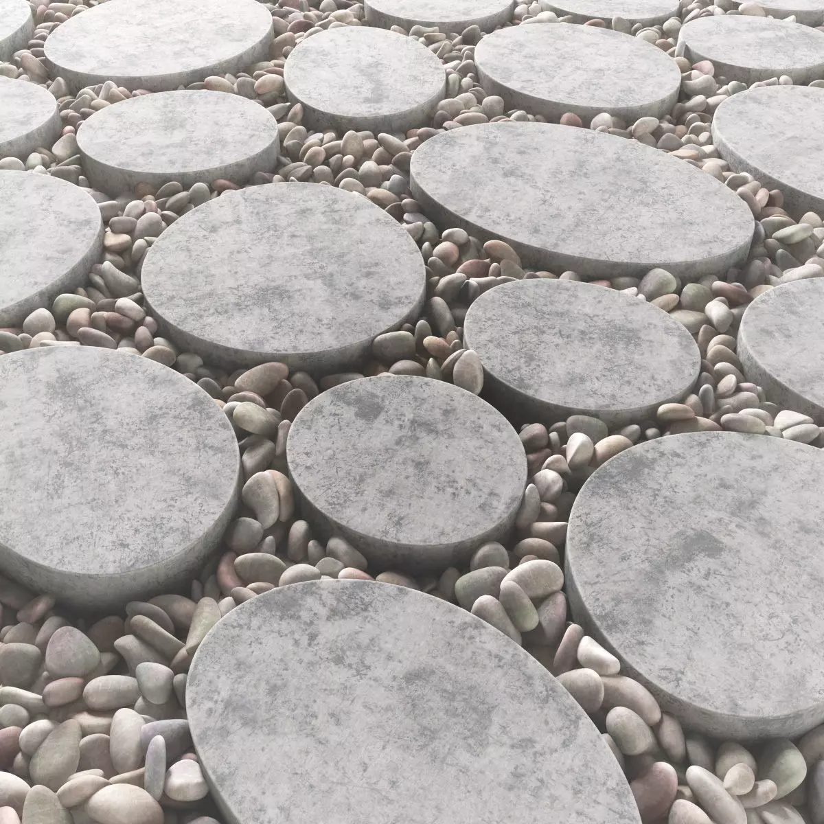 Tile square oval pebble n1 3D model_0