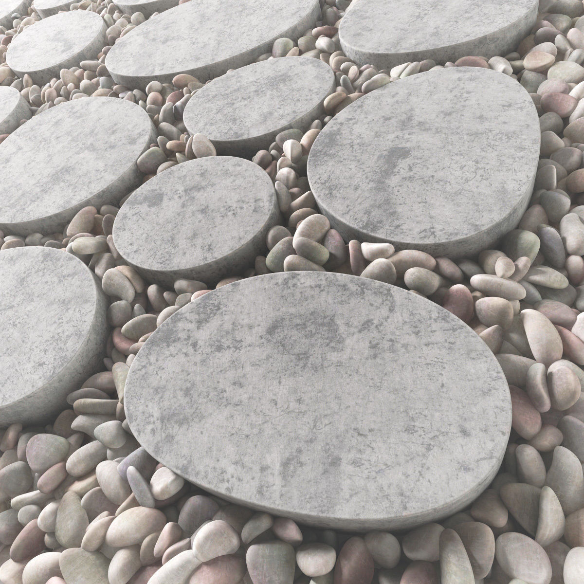 Tile square oval pebble n1 3D model_8