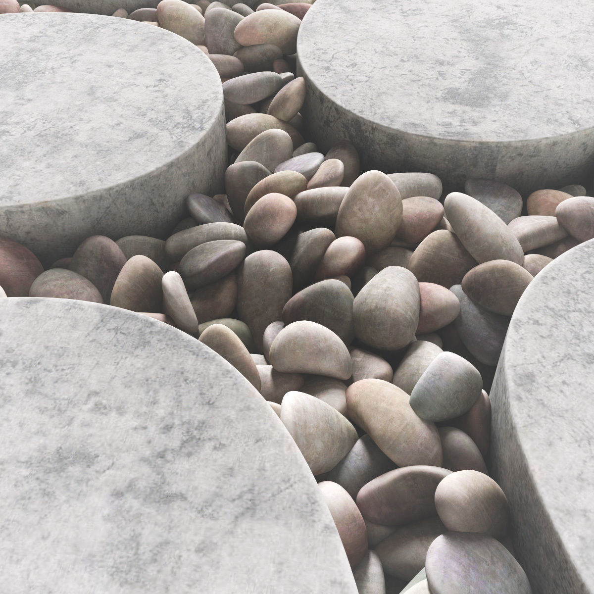 Tile square oval pebble n1 3D model_4