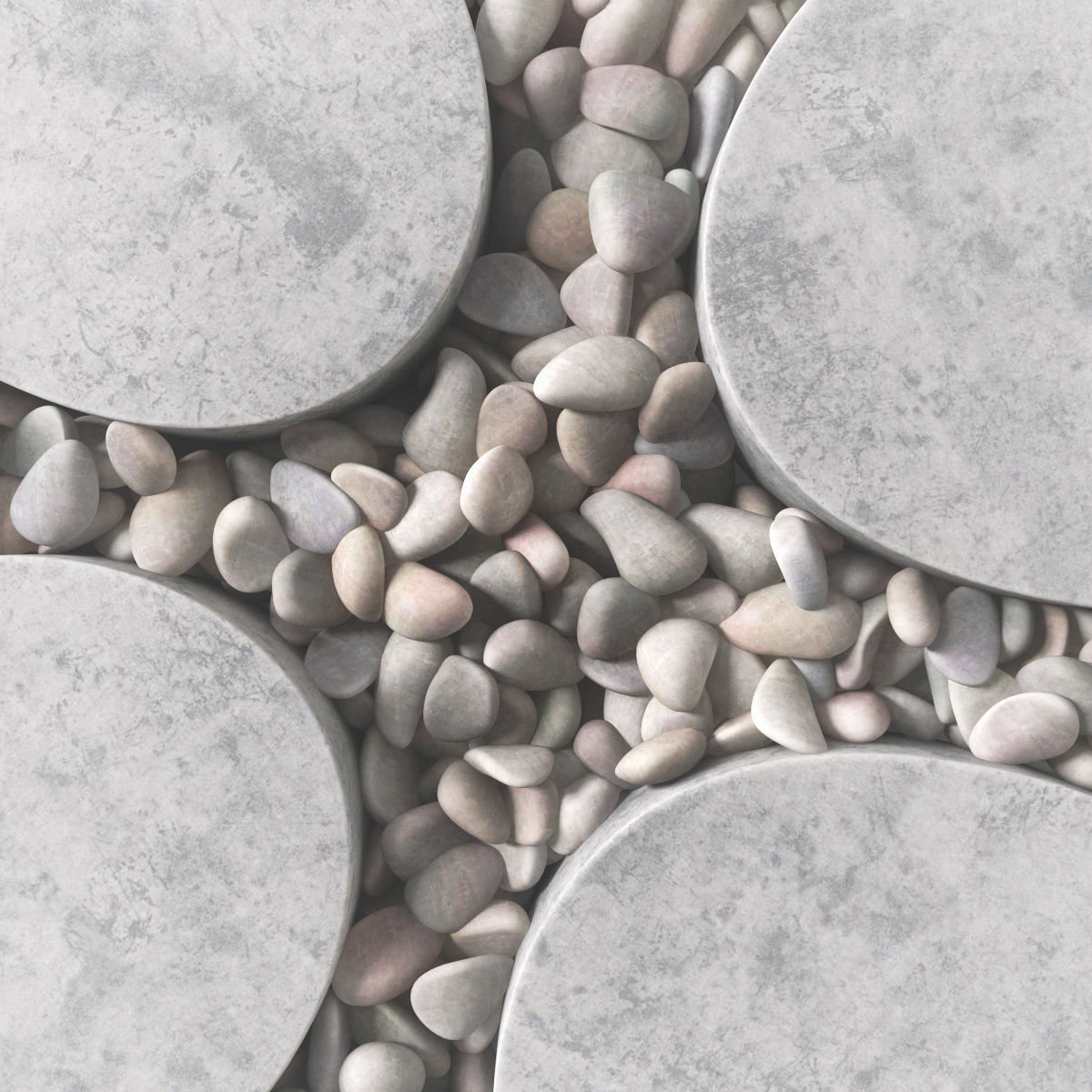 Tile square oval pebble n1 3D model_7