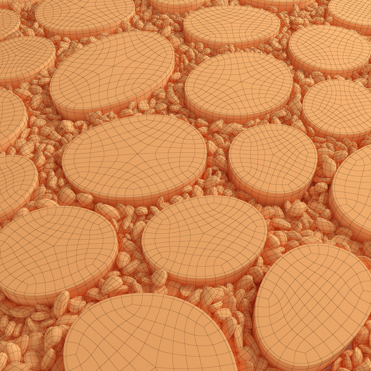 Tile square oval pebble n1 3D model_19