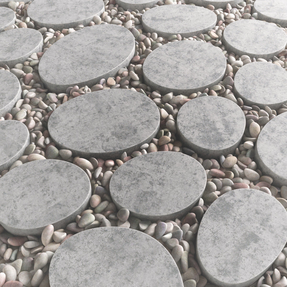 Tile square oval pebble n1 3D model_1