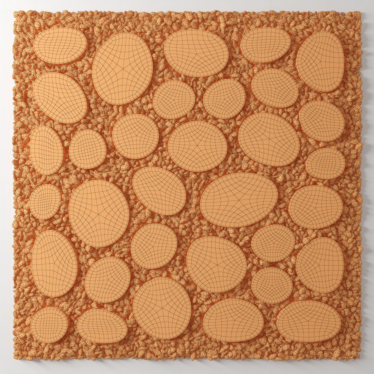 Tile square oval pebble n1 3D model_23