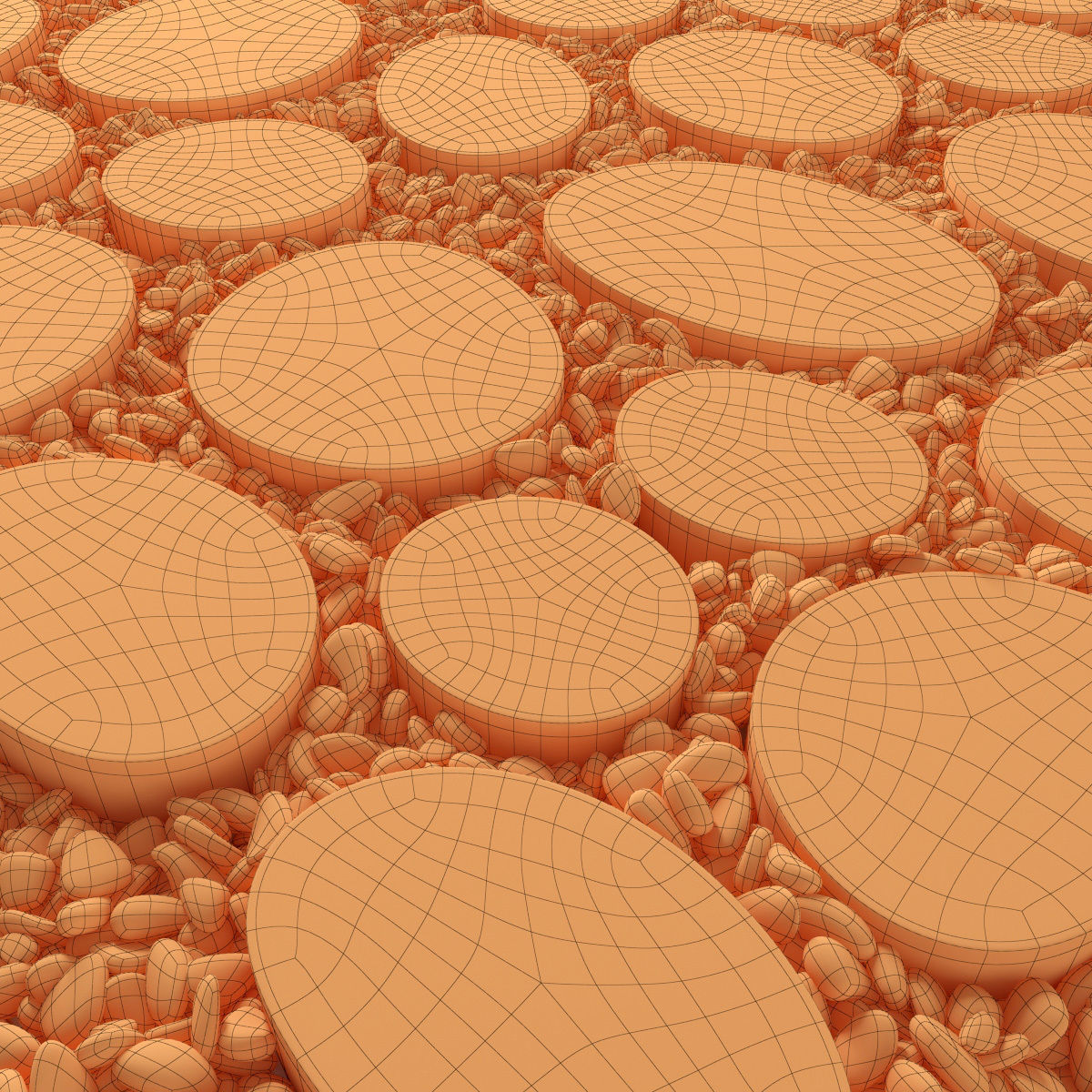 Tile square oval pebble n1 3D model_18