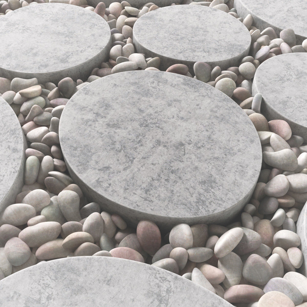 Tile square oval pebble n1 3D model_2