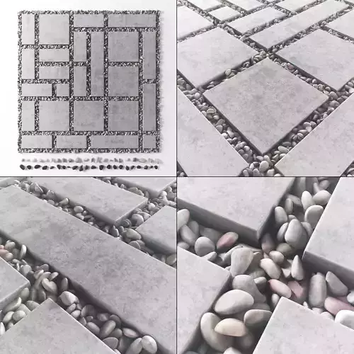 Tile square pebble  low 2 n2