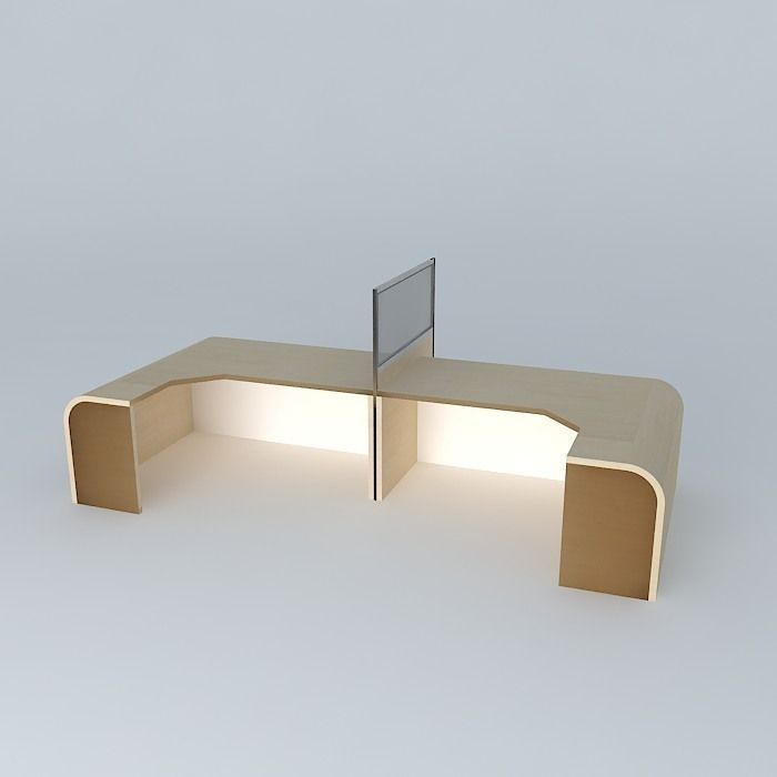 Huge Desk Free 3D model_1