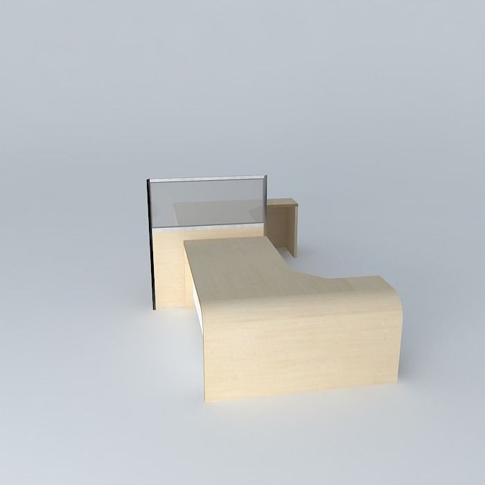 Huge Desk Free 3D model_2