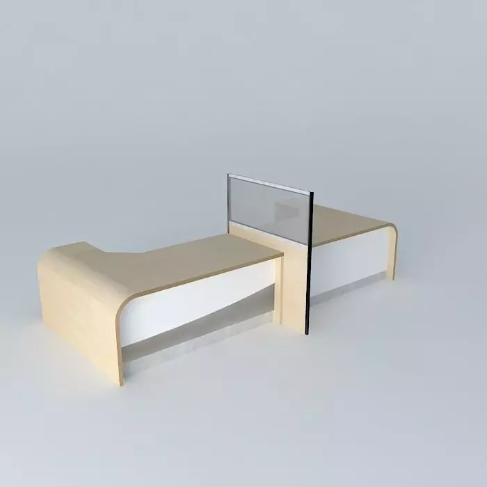 Huge Desk Free 3D model_0
