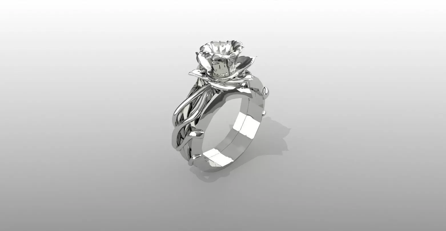 Floral Ring Package US Sizes 4-8 3D print model