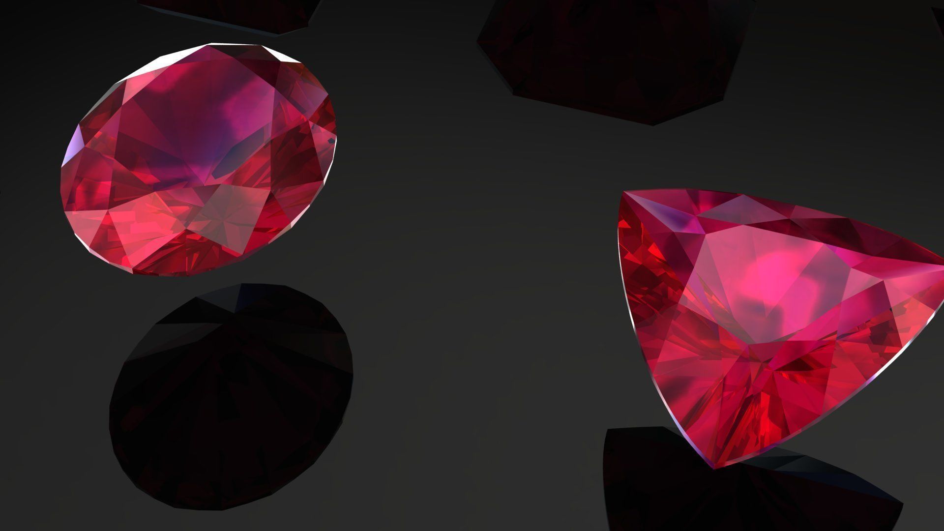 Ruby Gem Stones pack Low-poly 3D model_4