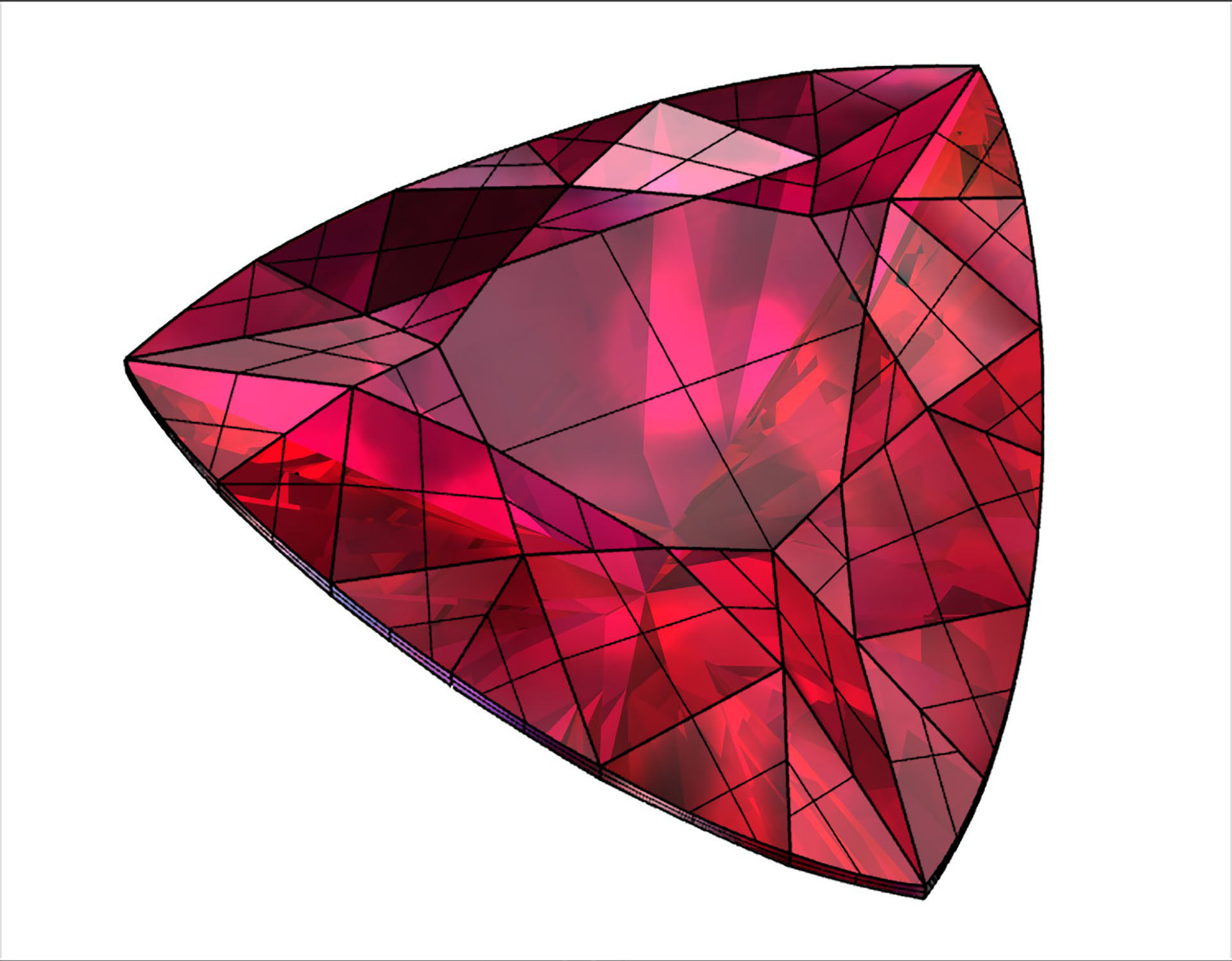Ruby Gem Stones pack Low-poly 3D model_11