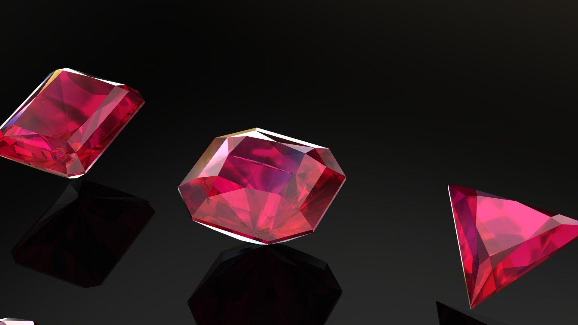 Ruby Gem Stones pack Low-poly 3D model_2