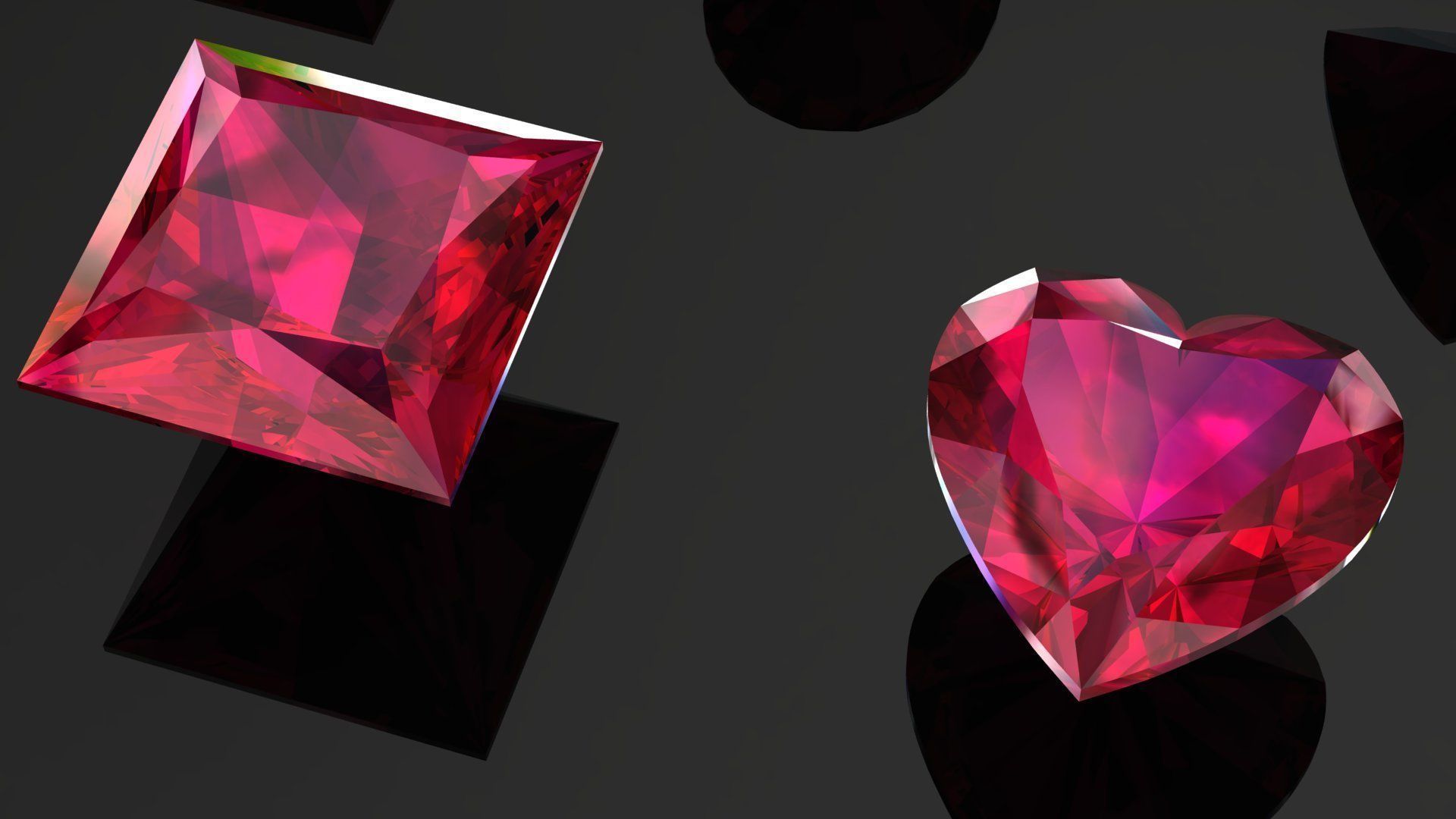 Ruby Gem Stones pack Low-poly 3D model_6