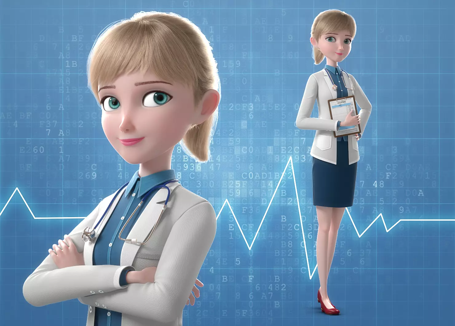 Cartoon Doctor Rigged 3D model