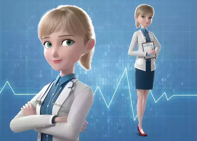 Cartoon Doctor Rigged 3D model