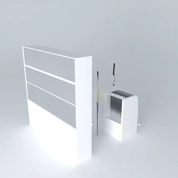 Wgite shop counter Free 3D model_0