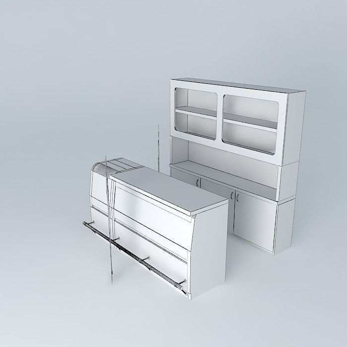 Wgite shop counter Free 3D model_4