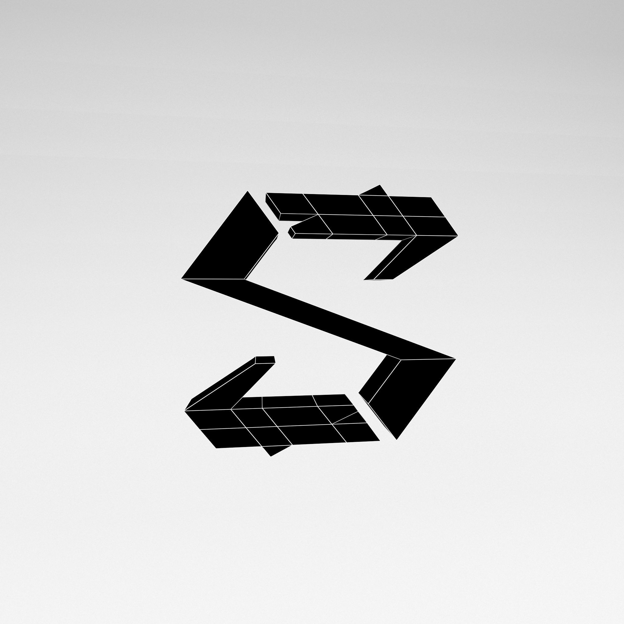 Black Shark Logo v1 008 Free low-poly 3D model_5