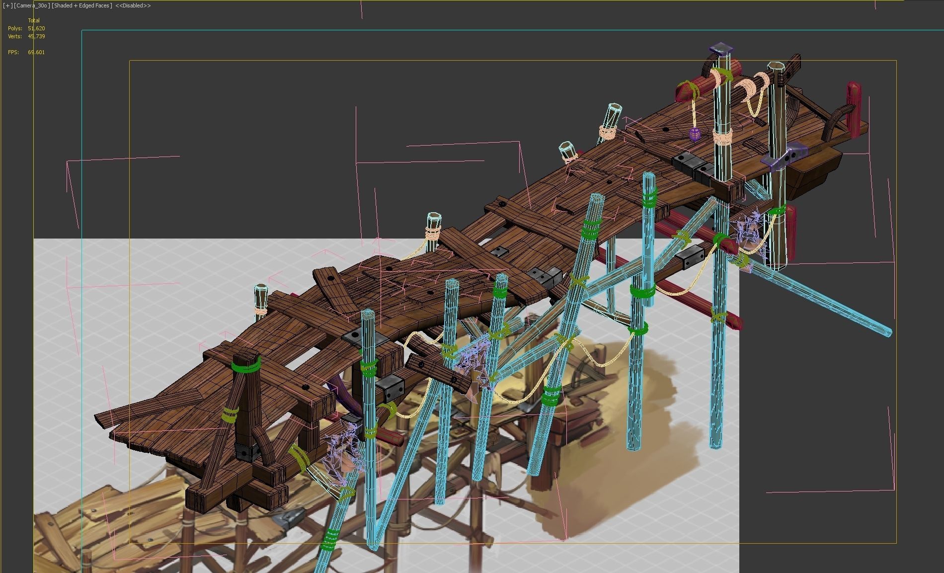 wooden Bridge 3D model_3