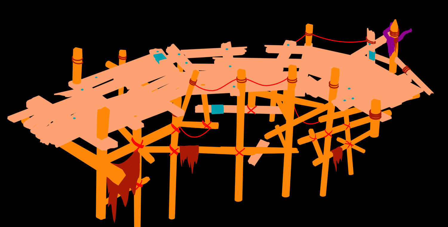 wooden Bridge 3D model_7