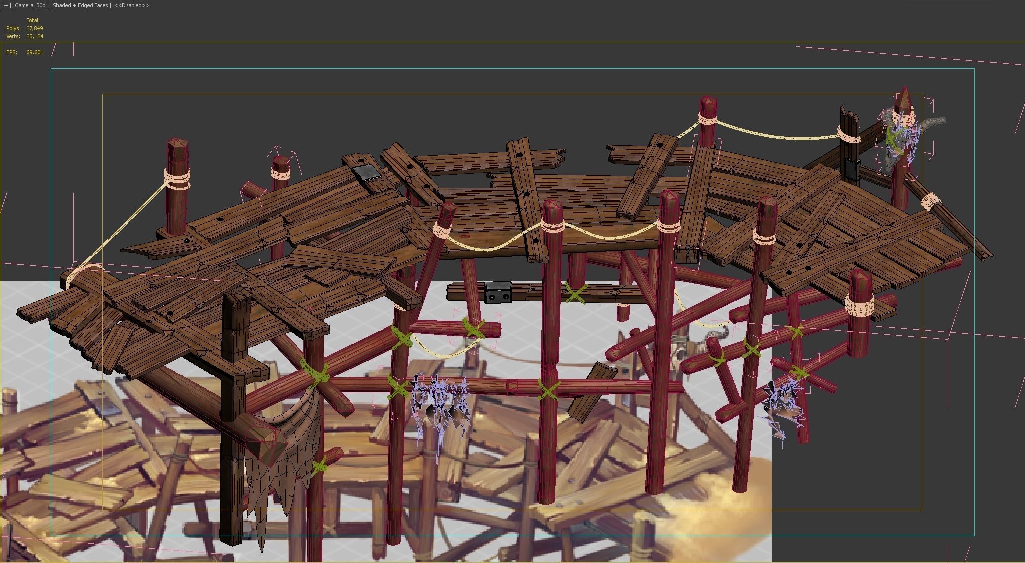wooden Bridge 3D model_6