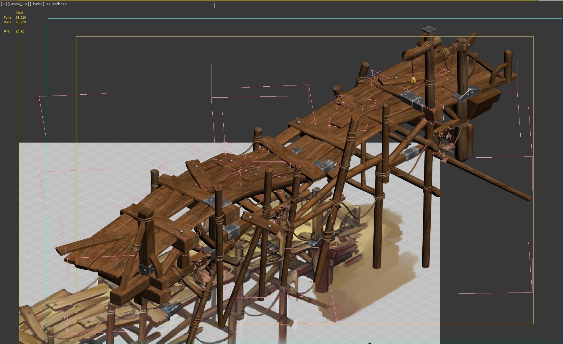 wooden Bridge 3D model_2