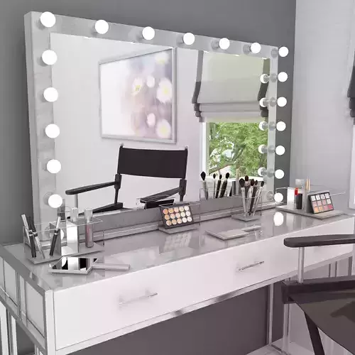 Grey Velvet make up mirror and set