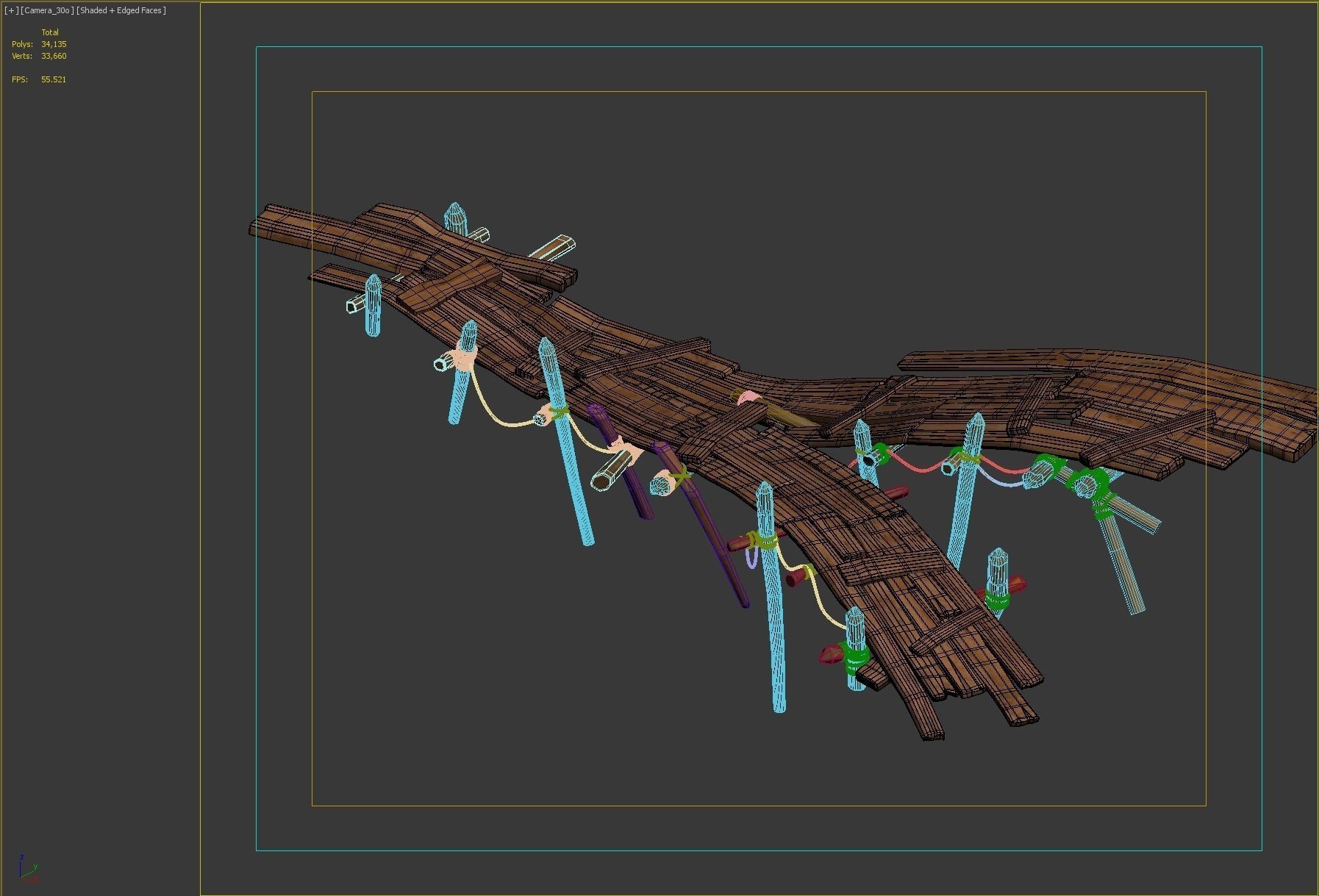 wooden Bridge 3D model_2