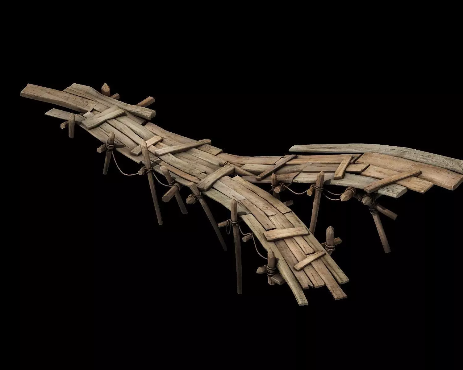 wooden Bridge 3D model_0