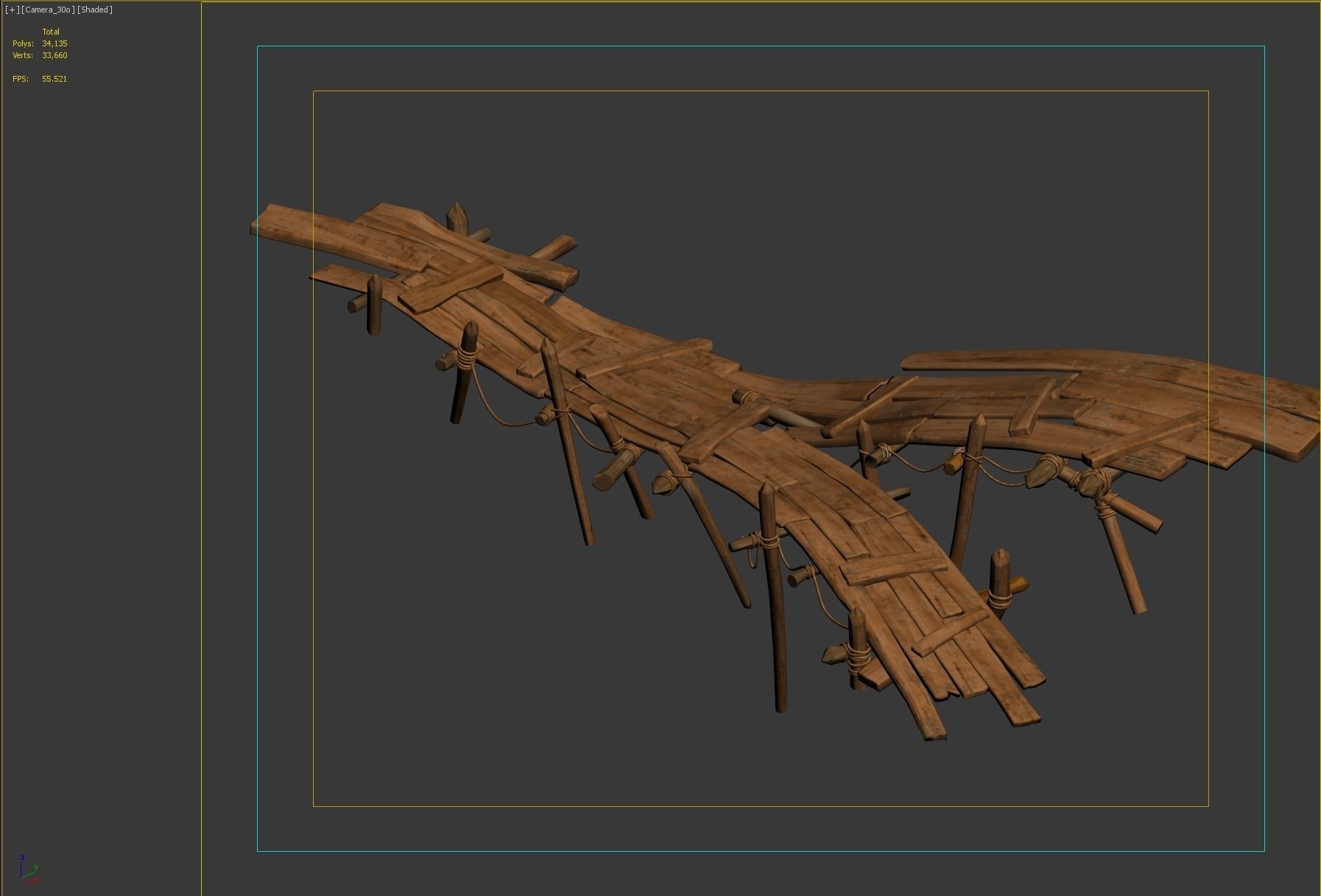 wooden Bridge 3D model_1