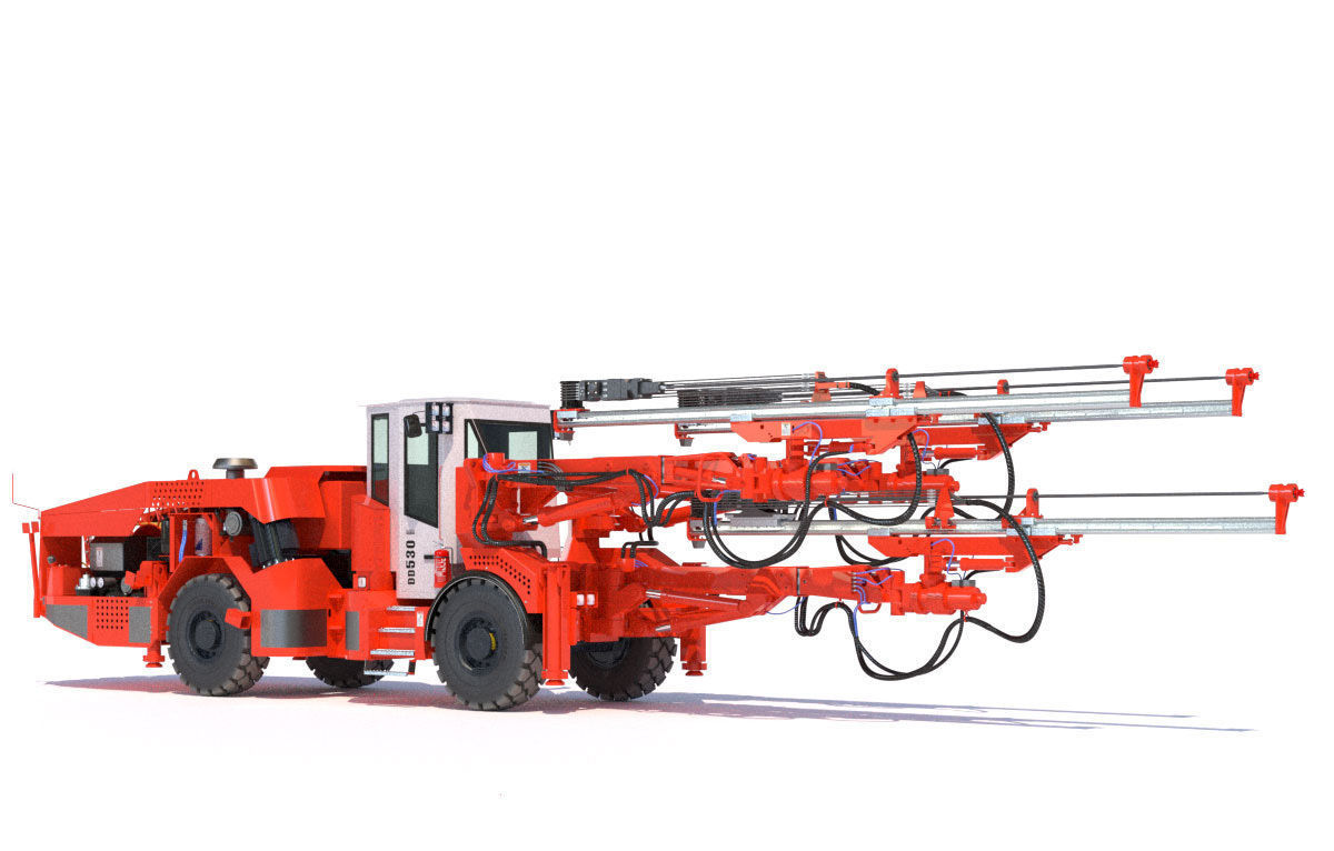 Three-Boom Jumbo Drill Rig DD530 3D model_2