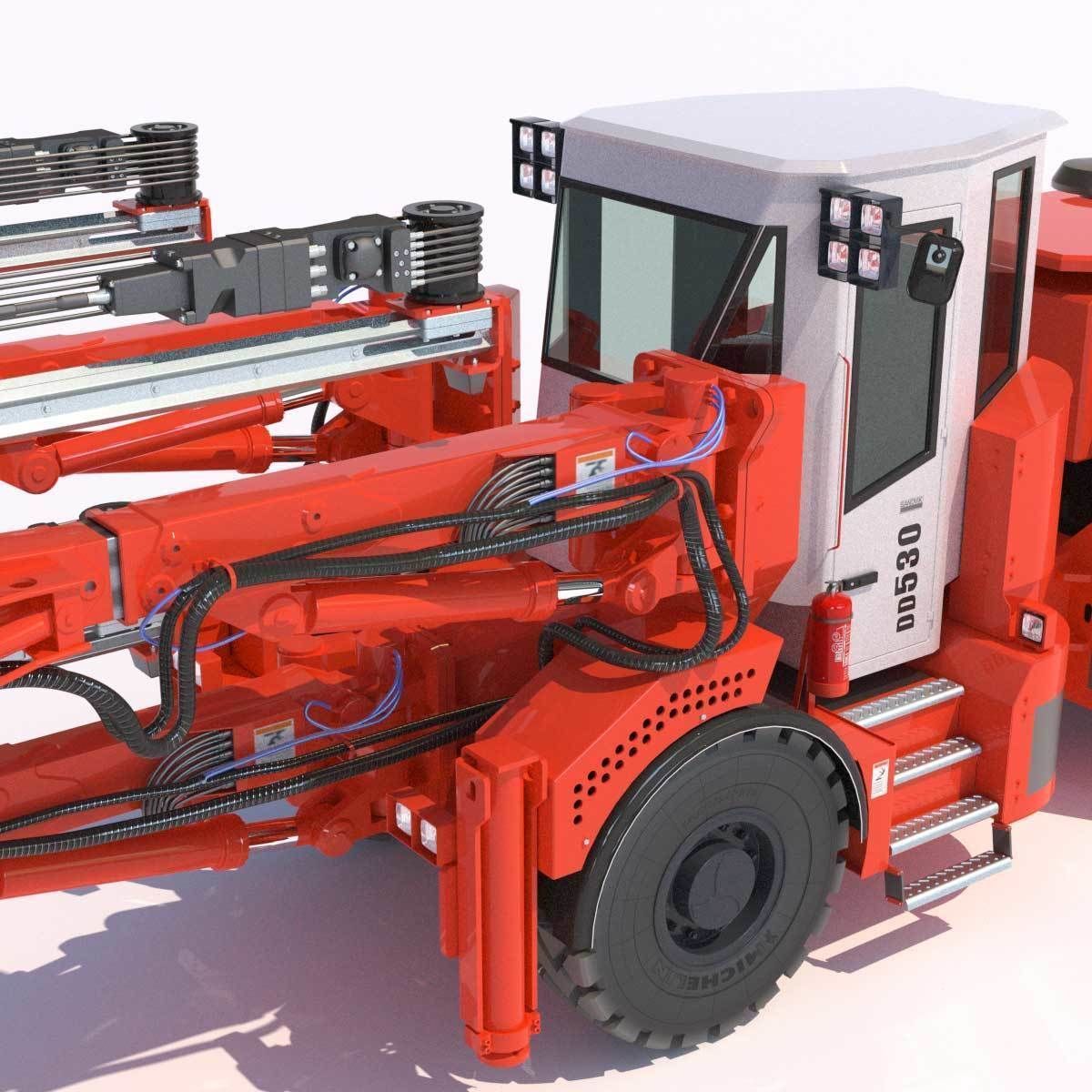 Three-Boom Jumbo Drill Rig DD530 3D model_10