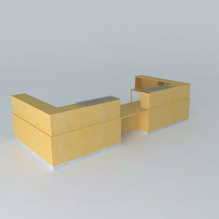 Wooden counter 3D model_0