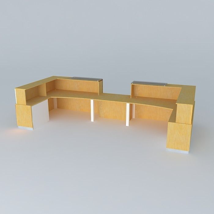 Wooden counter 3D model_1