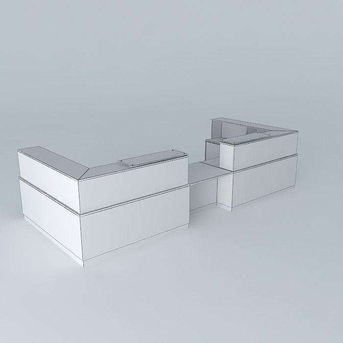 Wooden counter 3D model_3