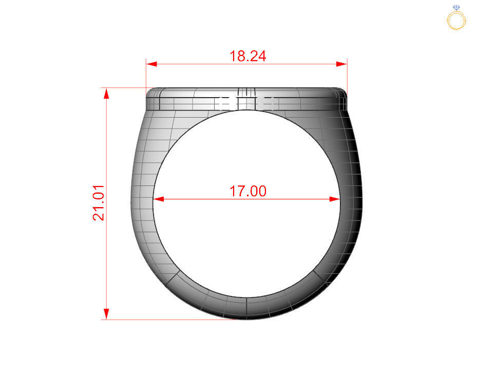 Ring trchnagir Ya 3D print model_2